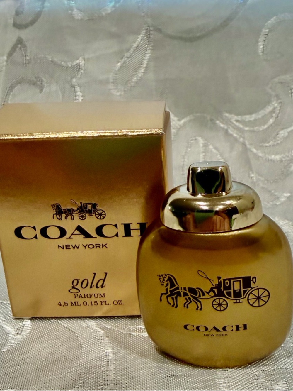 Coach Gold Parfum in Gold Bottle New! Mini size Dabber.